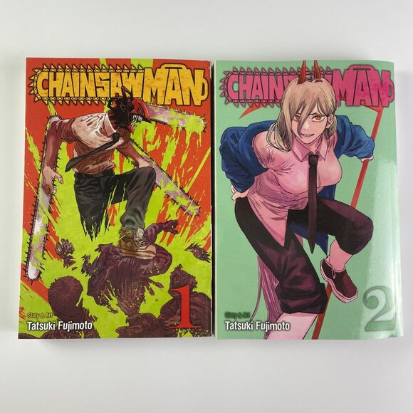 Chainsaw Man Manga Volumes 1-2 Tatsuki Fujimoto English Vol 1, 2 Action Horror - Picture 1 of 11